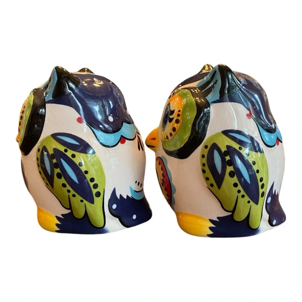 Tabletops Unlimited Espana Lifestyle Bocca Owl Salt & Pepper Shakers EUC